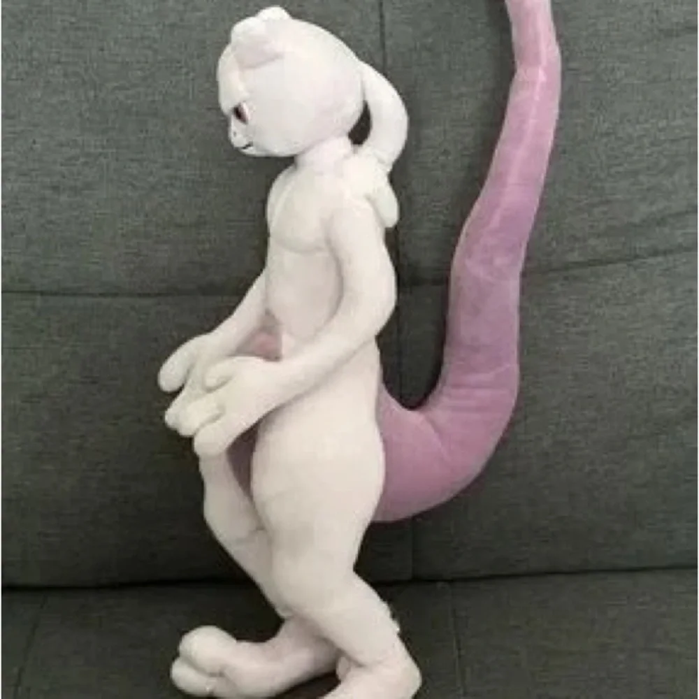 Plush Cat Toy - Soft Pink and White Standing Plush